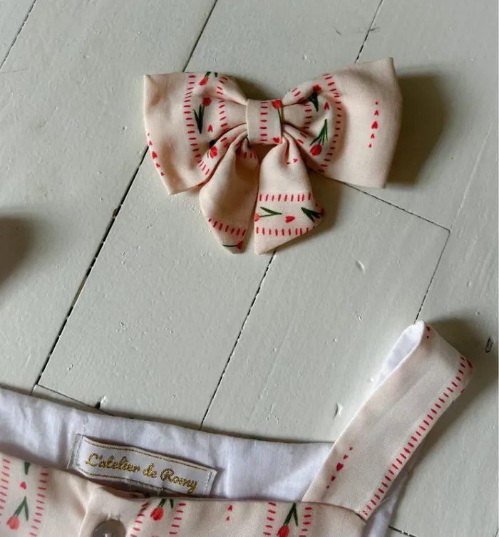 Blouse top et noeud créatrice imprime romantique 7 ans - photo numéro 8