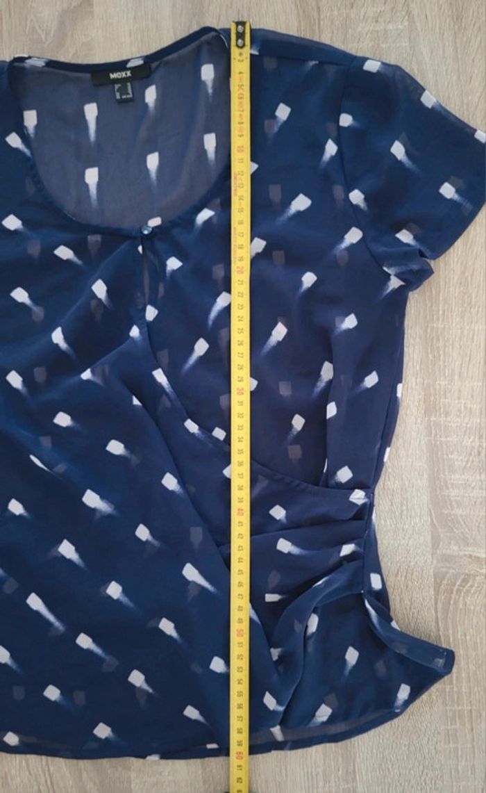 Blouse manches courtes à motifs bleu marine et blanc Mexx Taille 36 38 - photo numéro 10