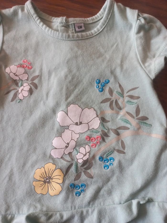 Robe verte fleurie 6 mois - photo numéro 3