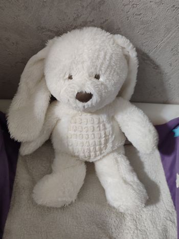 Doudou lapin blanc tex