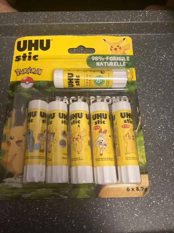 6 tubes de colle UHU 8,2 g - Pokémon