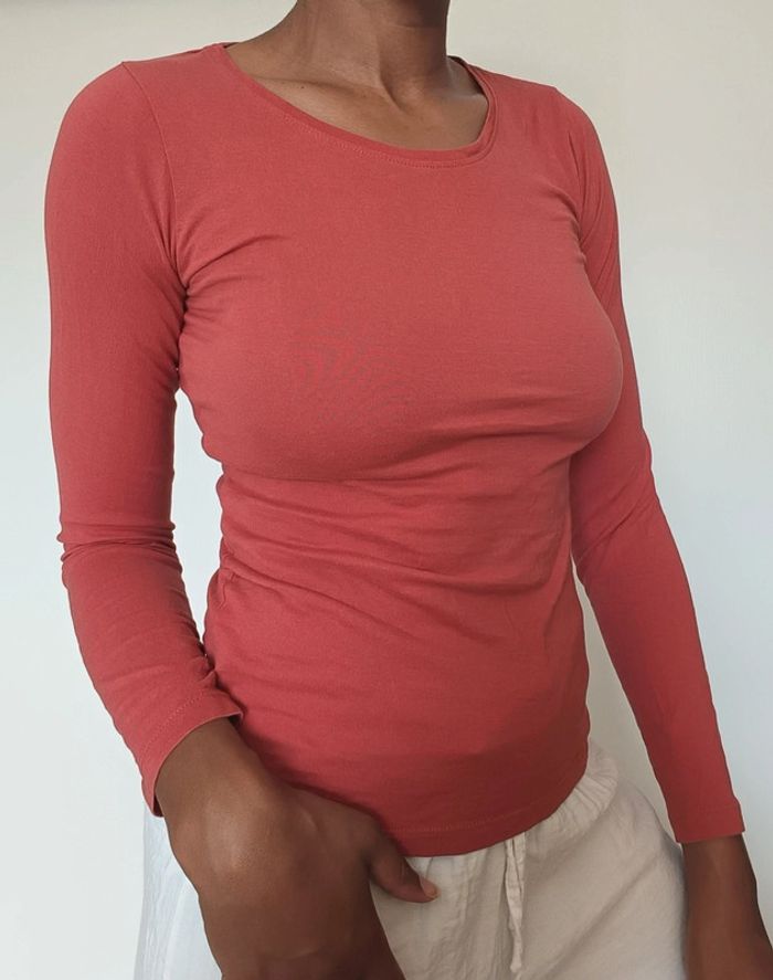 T-shirt manches longues corail T.S - photo numéro 2