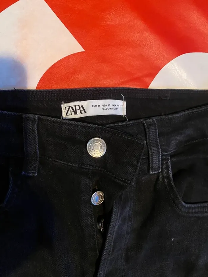 Jean noir ZARA trouée vintage skinny - photo numéro 5