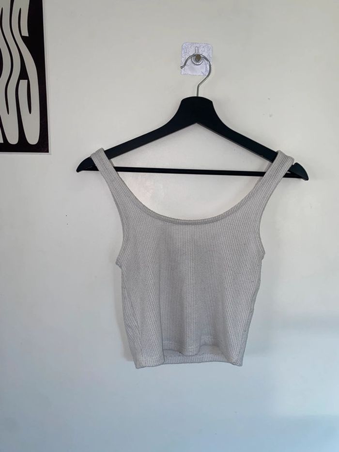 Crop top blanc laine