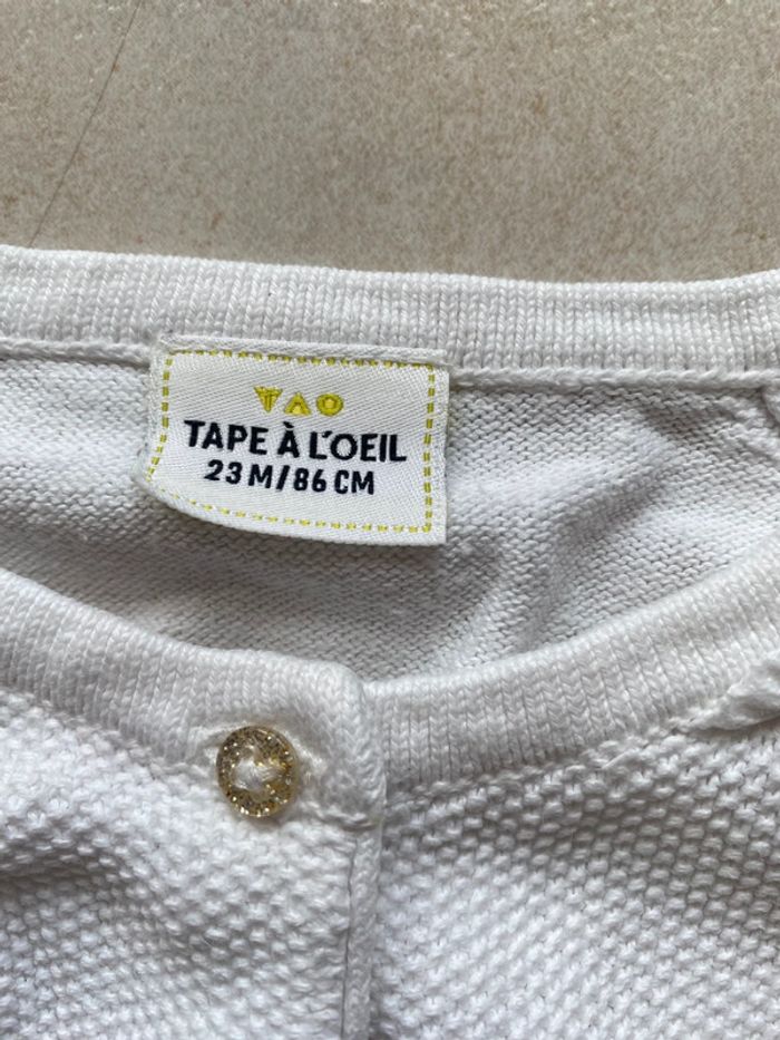 Lot de 2 gilets cardigans blanc fille 23 mois - photo numéro 10