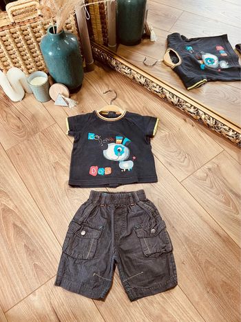 Taille 9 mois ensemble d’été garçon Orchestra gris * dog * 💙