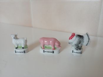Lot de 3 fèves Atlas les Animaux de la ferme 2006