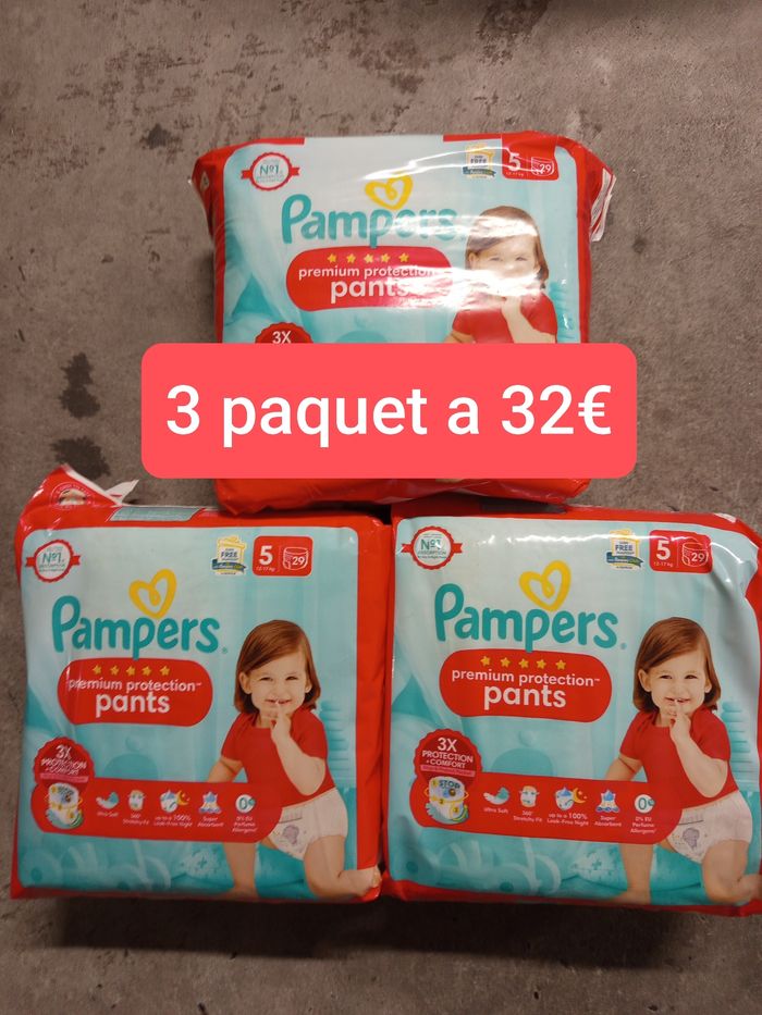 3 paquet de couche Pampers premiem protection pants taille 5 a 32€