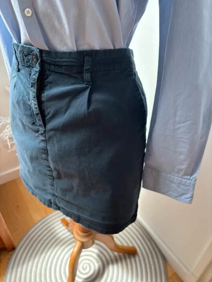 Très jolie jupe courte en coton bleu marine - T42 - photo numéro 4