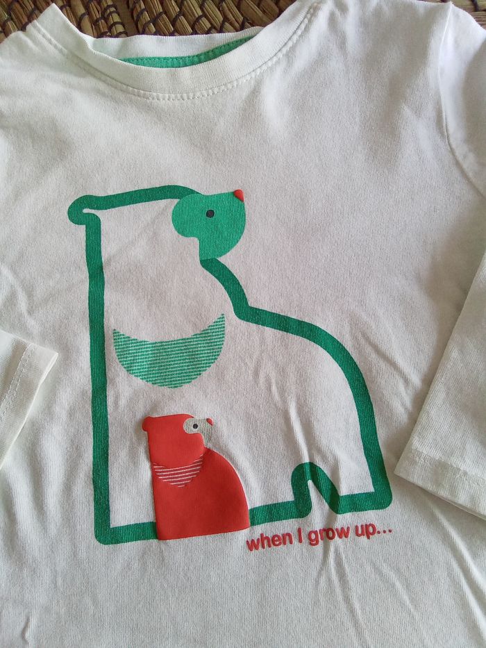 Tee shirt manches longues imprimé Obaibi taille 18/24 mois - photo numéro 4