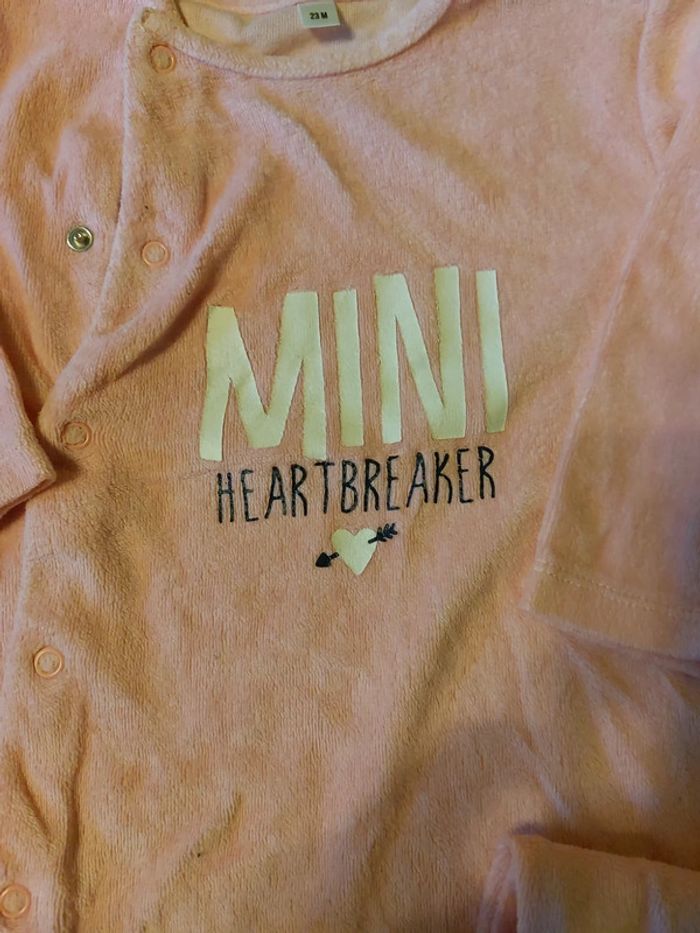 Pyjama hiver velours rose 23 mois - photo numéro 2