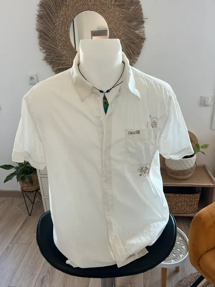 Chemise homme /surchemise légère et chic coton brodé RMS 26 taille M