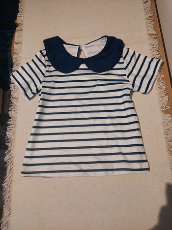 Haut bébé marinière col claudine