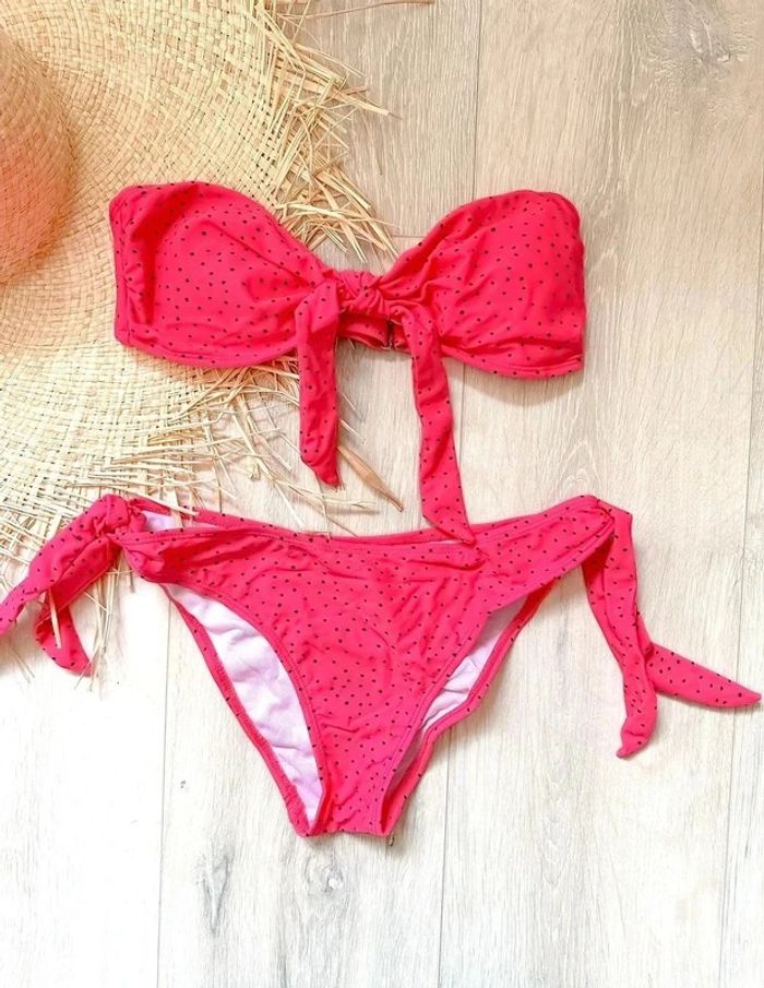 Magnifique maillot de bain bustier à pois - photo numéro 2