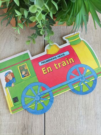 Vieux livre enfant promenons nous en train 