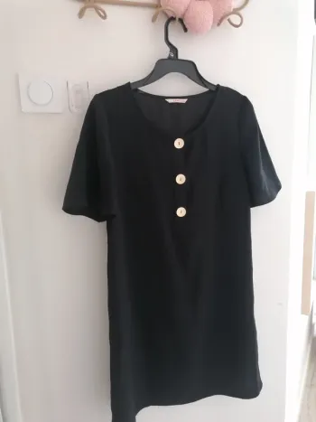 Robe noire à manches courtes - Taille 38