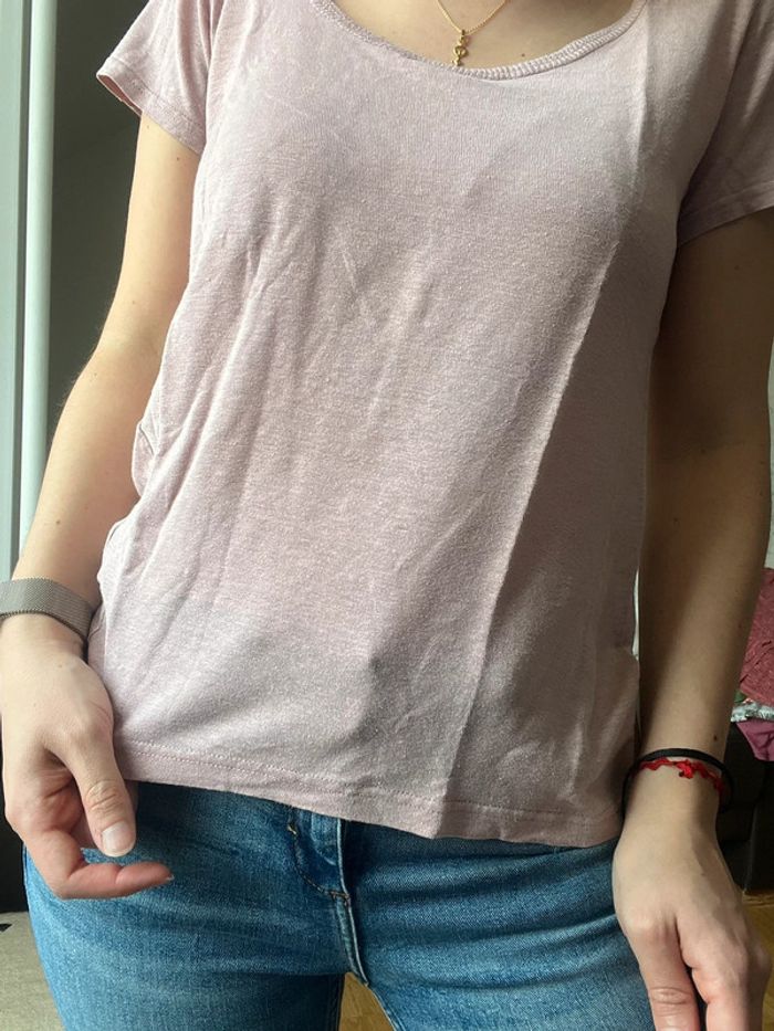 Tee shirt rose en lin - Isabel Marant étoile - S - photo numéro 4
