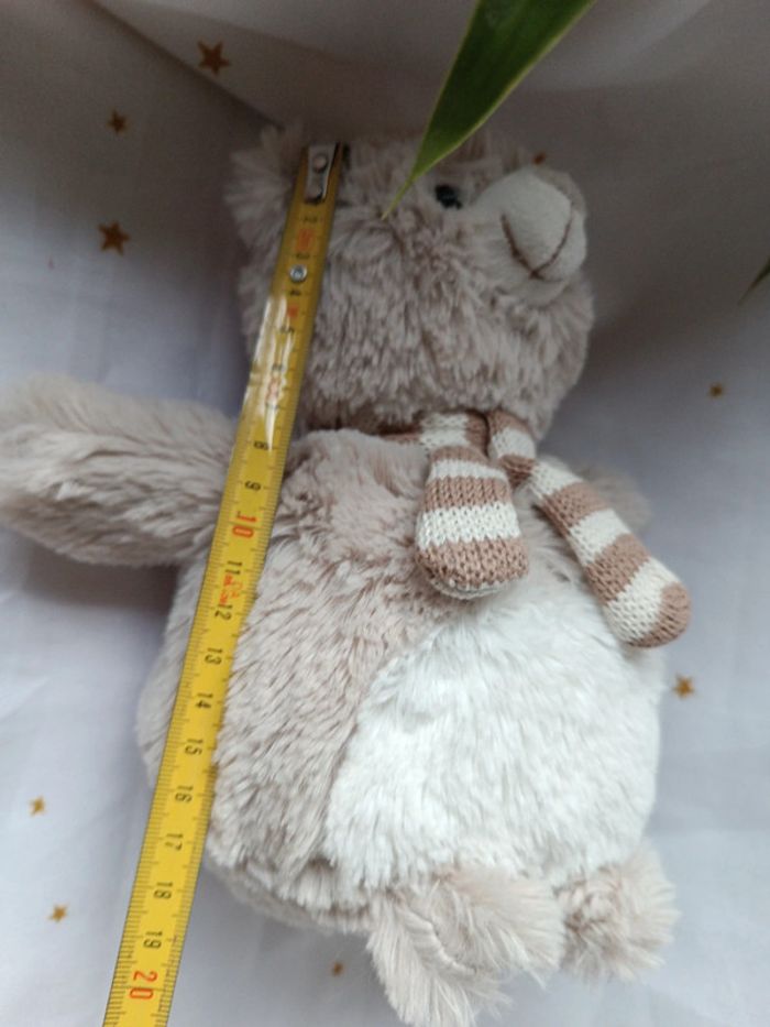 Peluche plush Teddy bear ours nounours ourson écharpe boule beige crème doudou toudou lilo - photo numéro 12