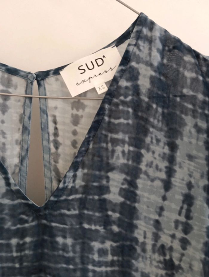 Blouse sud express légère Tie Dye bleu gris XS - photo numéro 2