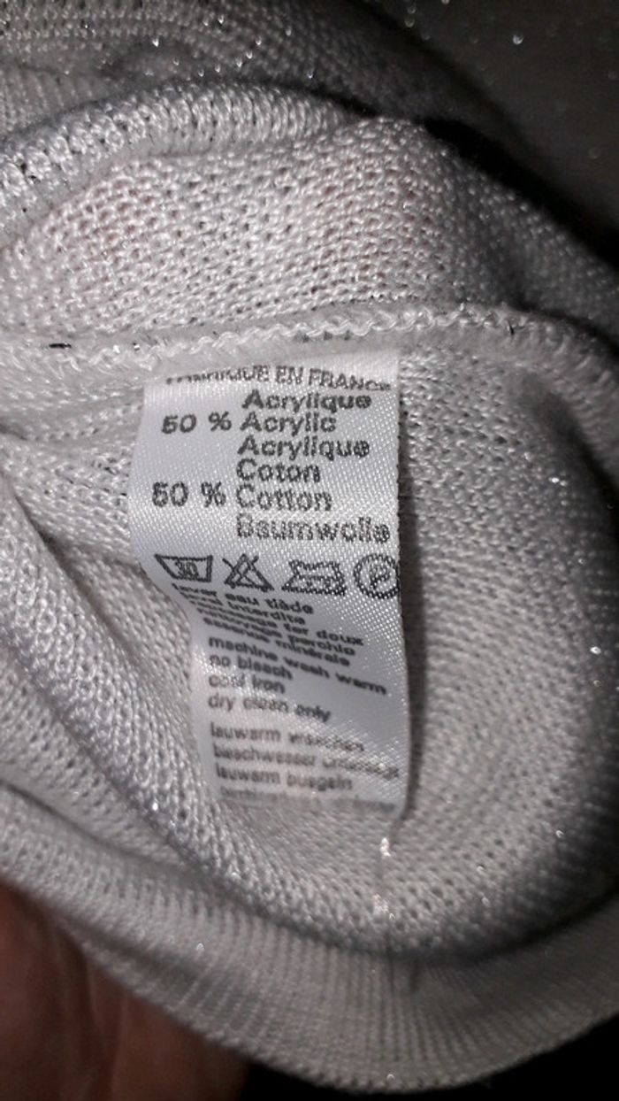 Cote anglaise débardeur blanc argenté taille 40 - photo numéro 4
