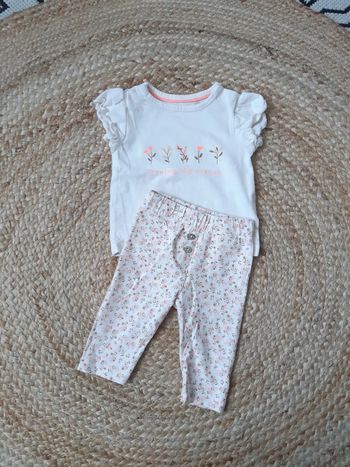 Ensemble tee shirt et pantalon 1 mois
