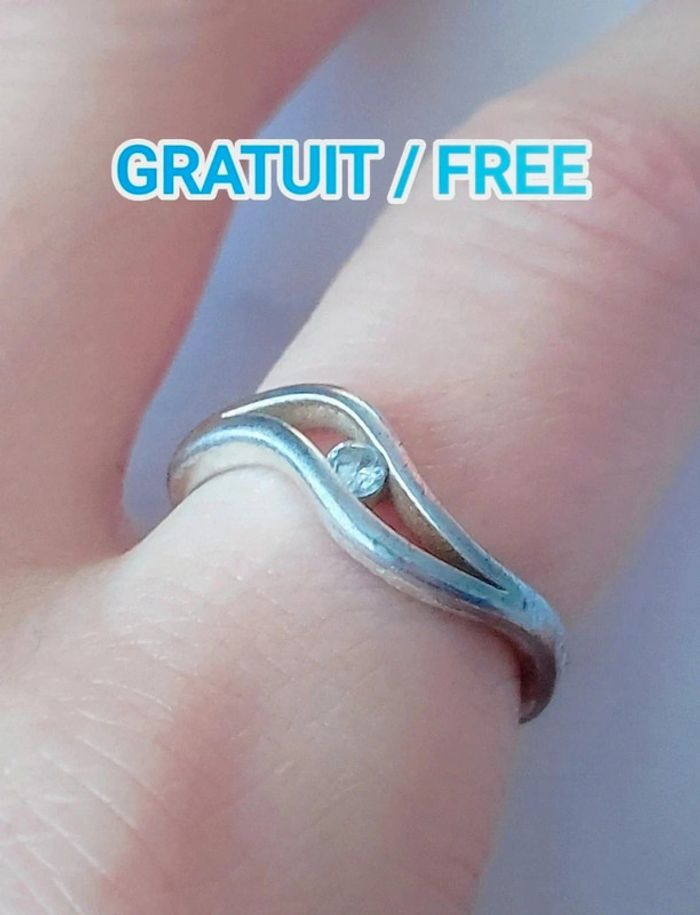 Bague bague argenté strass - Gratuit / Free