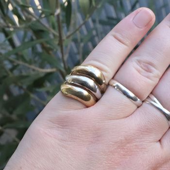 Bague type trois anneaux en métal doré Camille Lucie