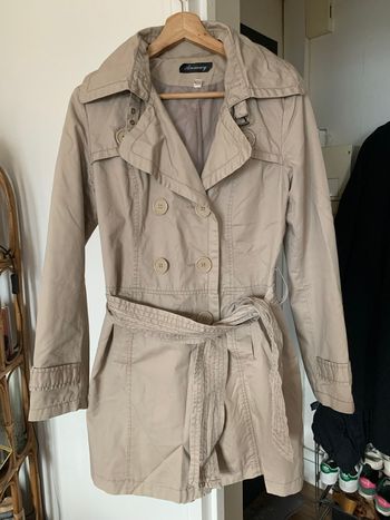 Trench coat beige mi long 