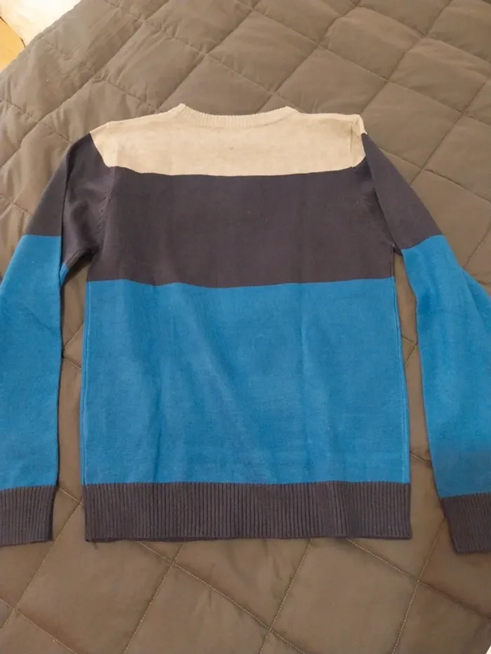 Pull gris/bleu T12A - photo numéro 5