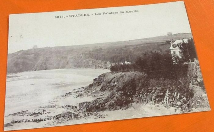 Carte postale ancienne Etables (Côtes d' Armor) Les Falaises du Moulin - photo numéro 4