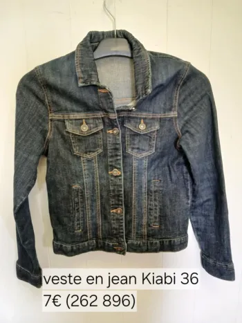 262896 veste en jeans bleu femme 36 kiabi