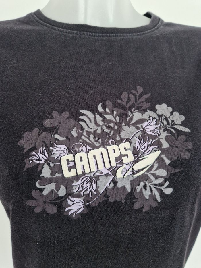 Haut noir avec motifs fleurs, feuilles Camps United - photo numéro 3