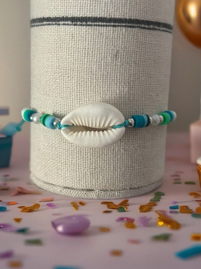 Bracelet coquillage turquoise - photo numéro 2