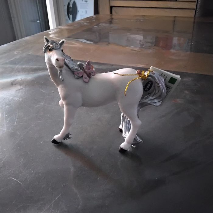 Cheval licorne argent papillon rose Papo - photo numéro 2