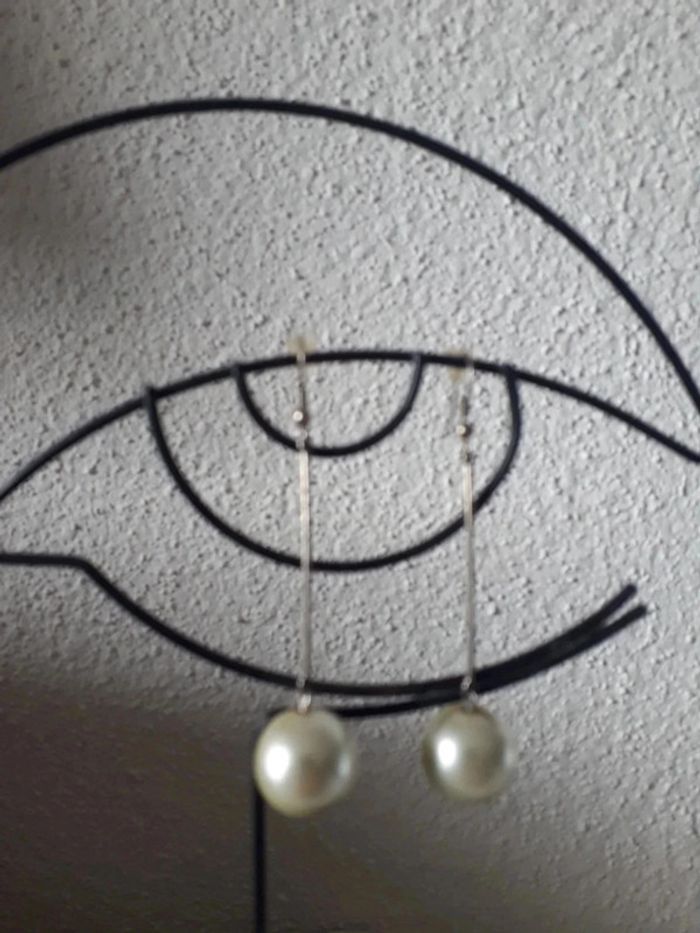 Buckles d'oreilles imitation perles - photo numéro 2