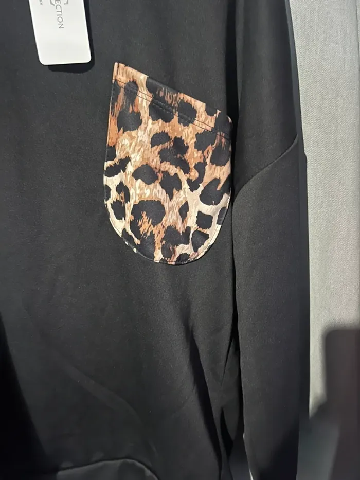 Sweat noir léopard new collection - photo numéro 2