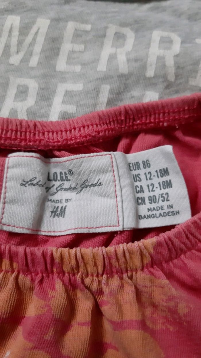 2 t-shirts manches courtes fille 100% coton - photo numéro 3