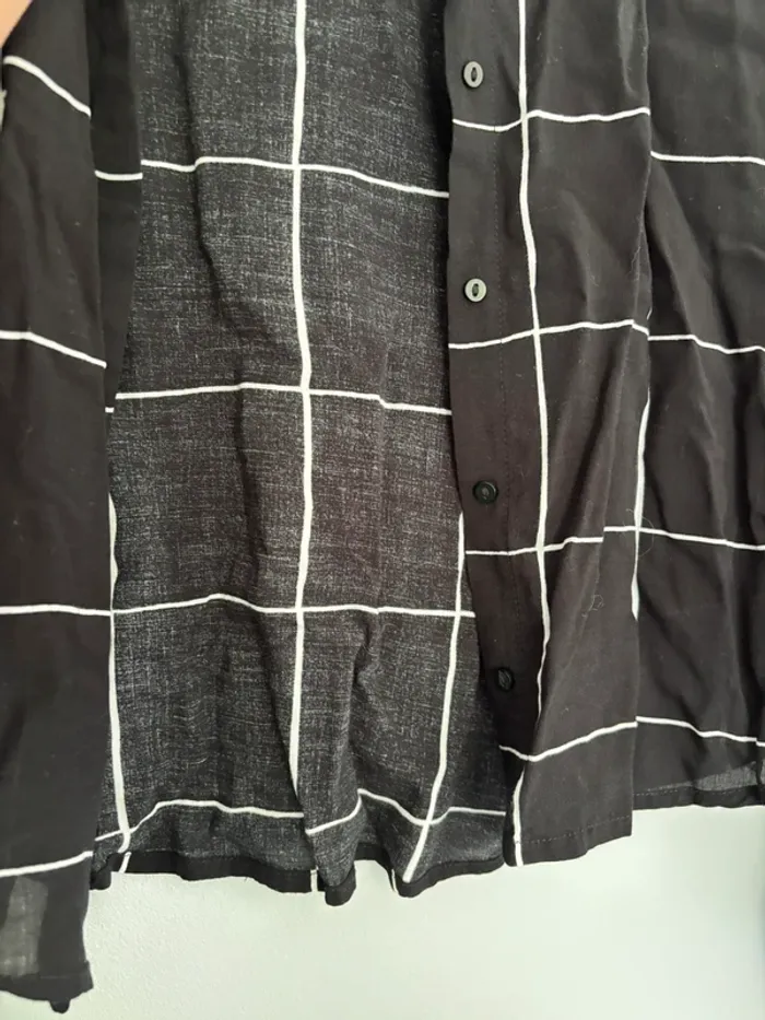 Chemise noir à carreaux blanc Mango Taille XS - photo numéro 7