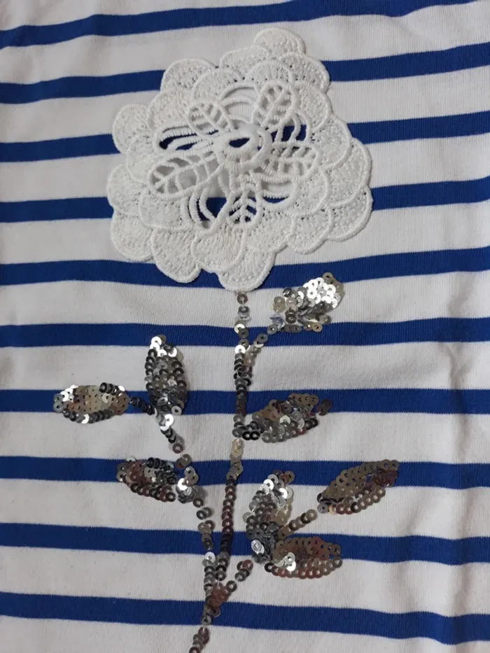 Pull marinière sequins paillettes - photo numéro 2