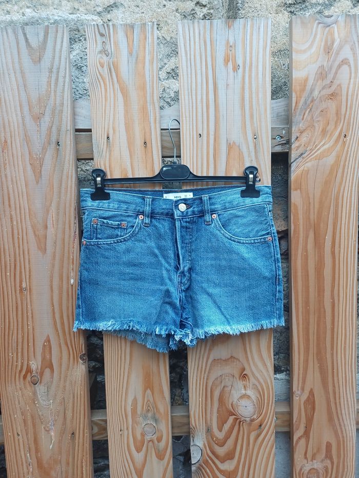 Joli short en jean à franges délavé Mango taille 36