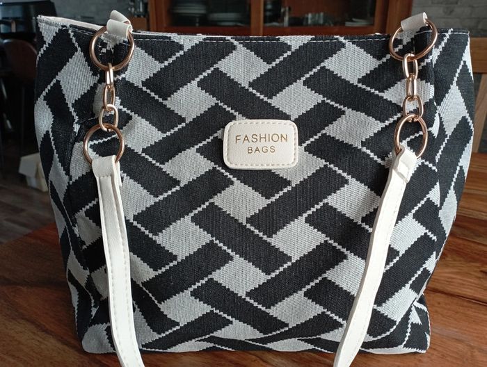 Sac à main toile et simili cuir - photo numéro 2