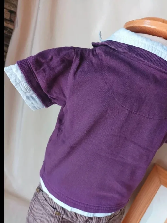 Ensemble polo manches courtes et bermuda Vertbaudet garçon 3 mois - photo numéro 3