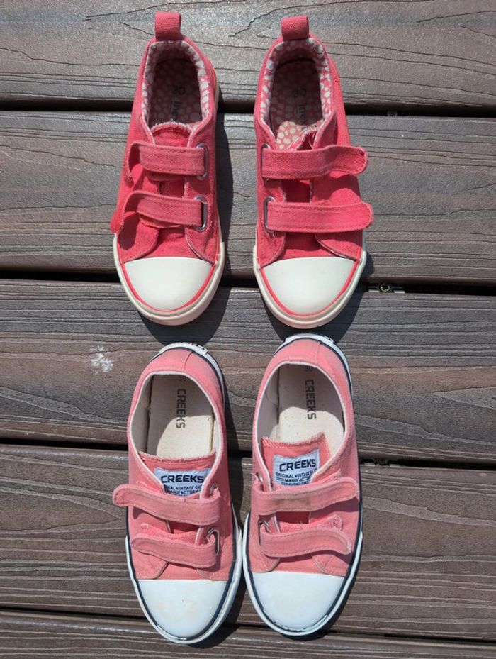 Lot de 2 paires de basket en toile roses