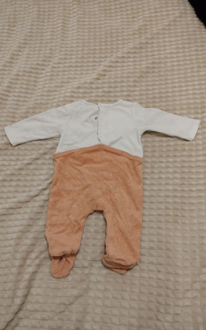 Pyjama chouette beige/ abricot - photo numéro 2