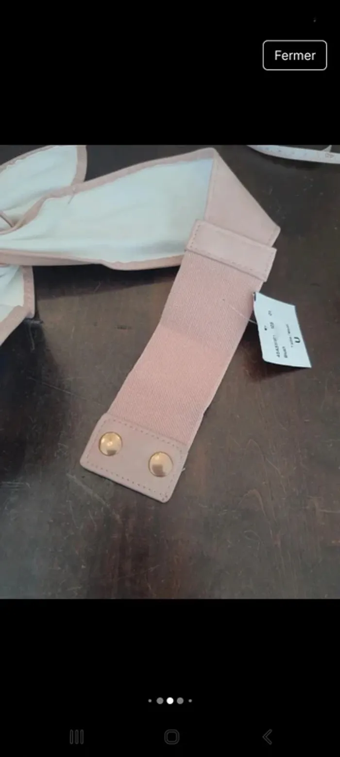 Jolie Ceinture Cassis similcuir rose 75cm neuve - photo numéro 9
