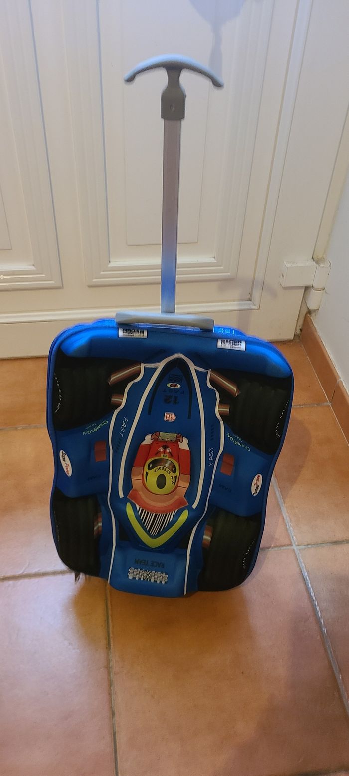 Valise à roulettes pour enfants en EVA avec motif de voitures de course sac à roulette
