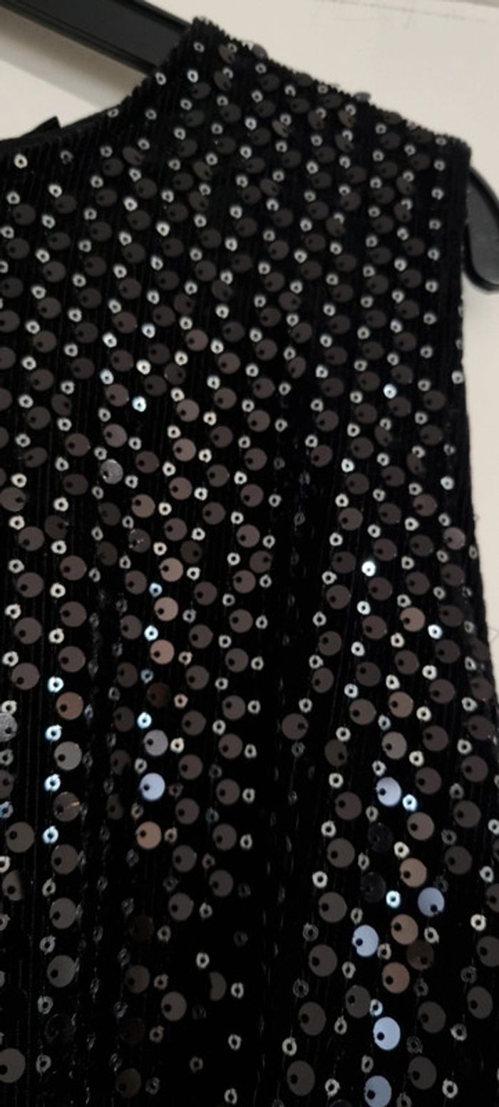 Top débardeur sequins noir maje taille 3 40 neuf avec étiquette - photo numéro 10