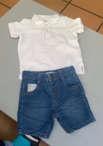 Ensemble polo short en jeans