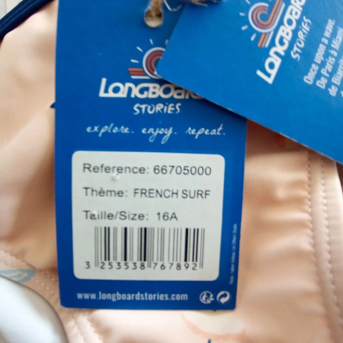 Maillot de bain 2 pièces 16 ans longboard neuf avec étiquette - photo numéro 2