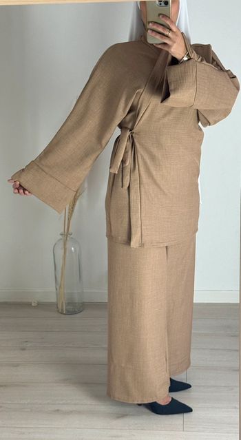 Ensemble en lin couleur sable